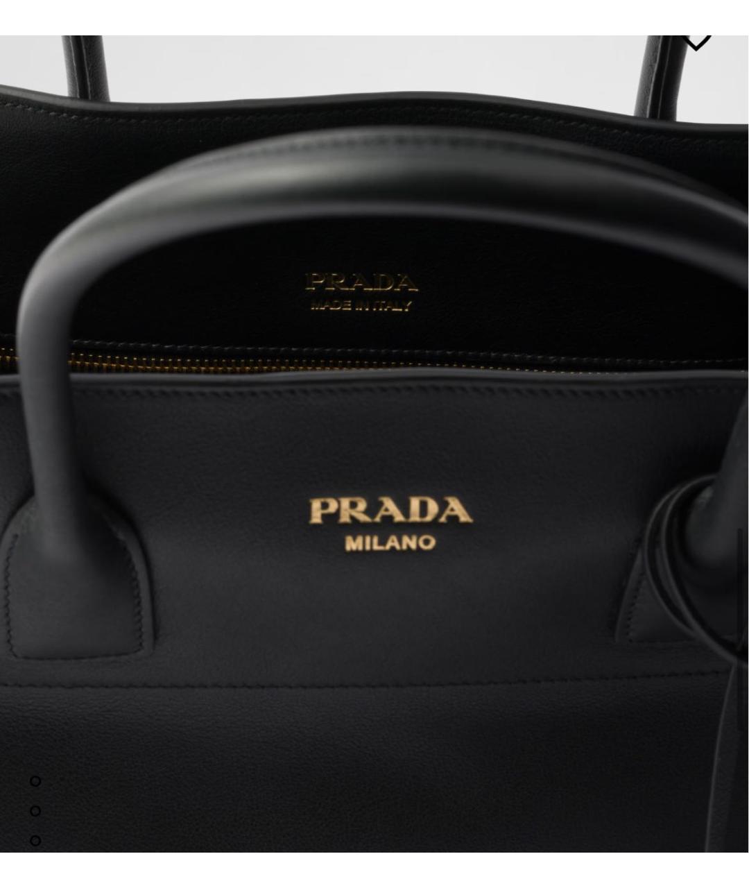 PRADA Черная кожаная сумка тоут, фото 4