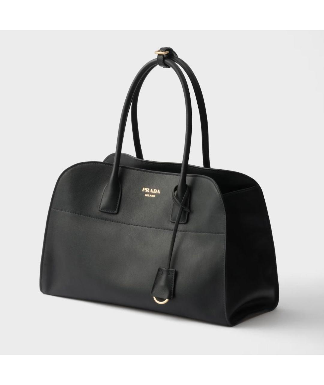 PRADA Черная кожаная сумка тоут, фото 2