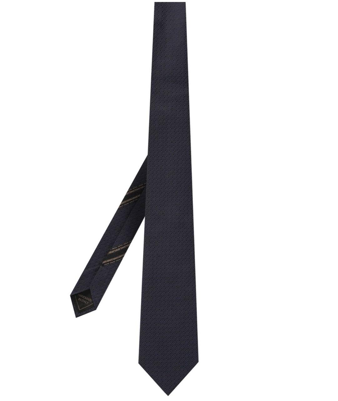BRIONI Темно-синий шелковый галстук, фото 1