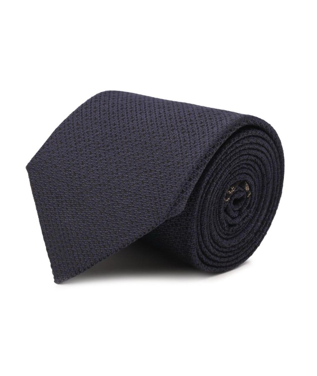 BRIONI Темно-синий шелковый галстук, фото 5