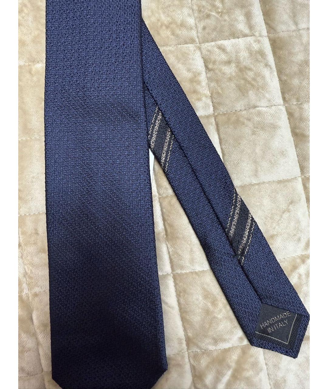 BRIONI Темно-синий шелковый галстук, фото 2
