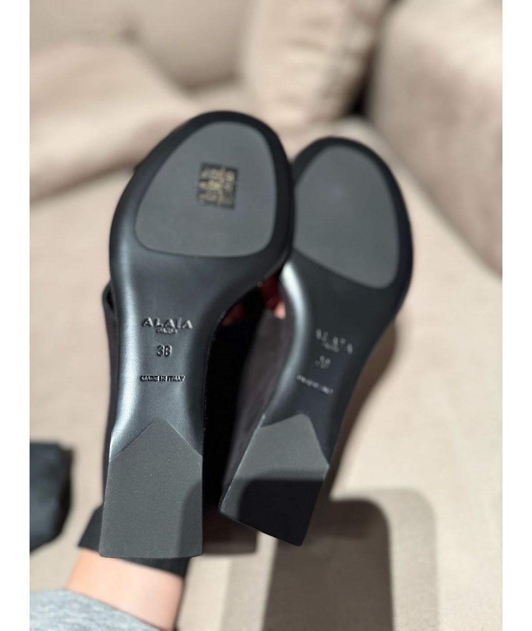 ALAIA Черные замшевые сандалии, фото 8
