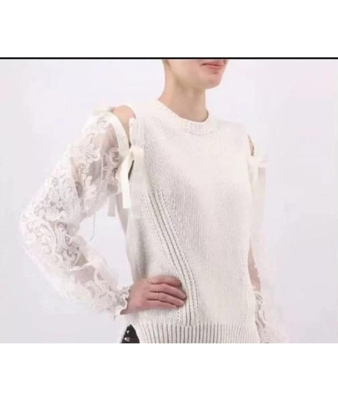 NO. 21 Белый хлопковый джемпер / свитер, фото 2