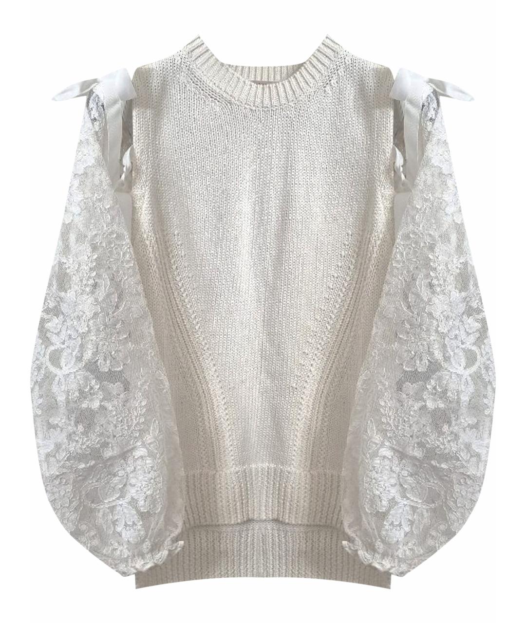 NO. 21 Белый хлопковый джемпер / свитер, фото 1