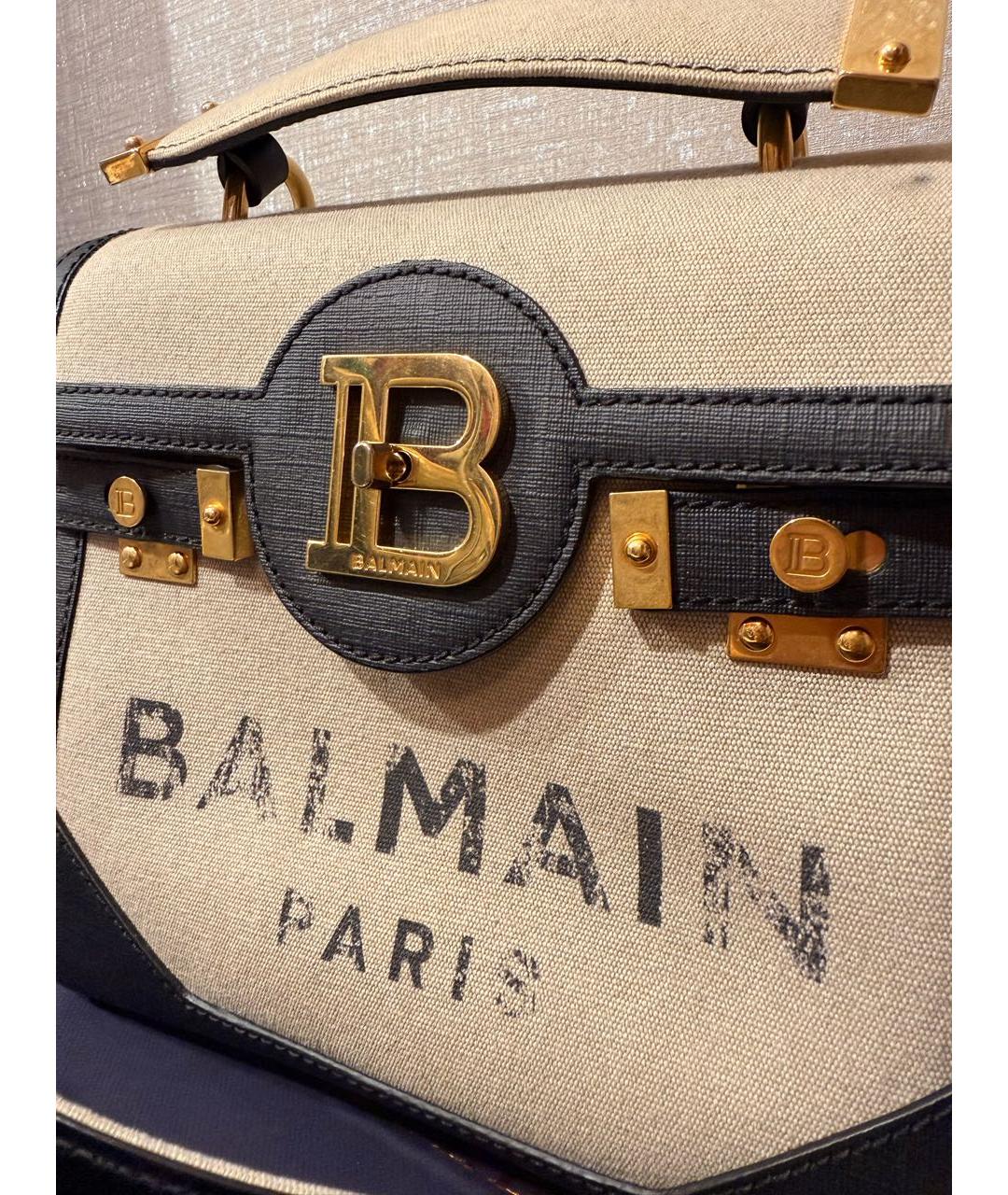 BALMAIN Бежевая тканевая сумка через плечо, фото 5