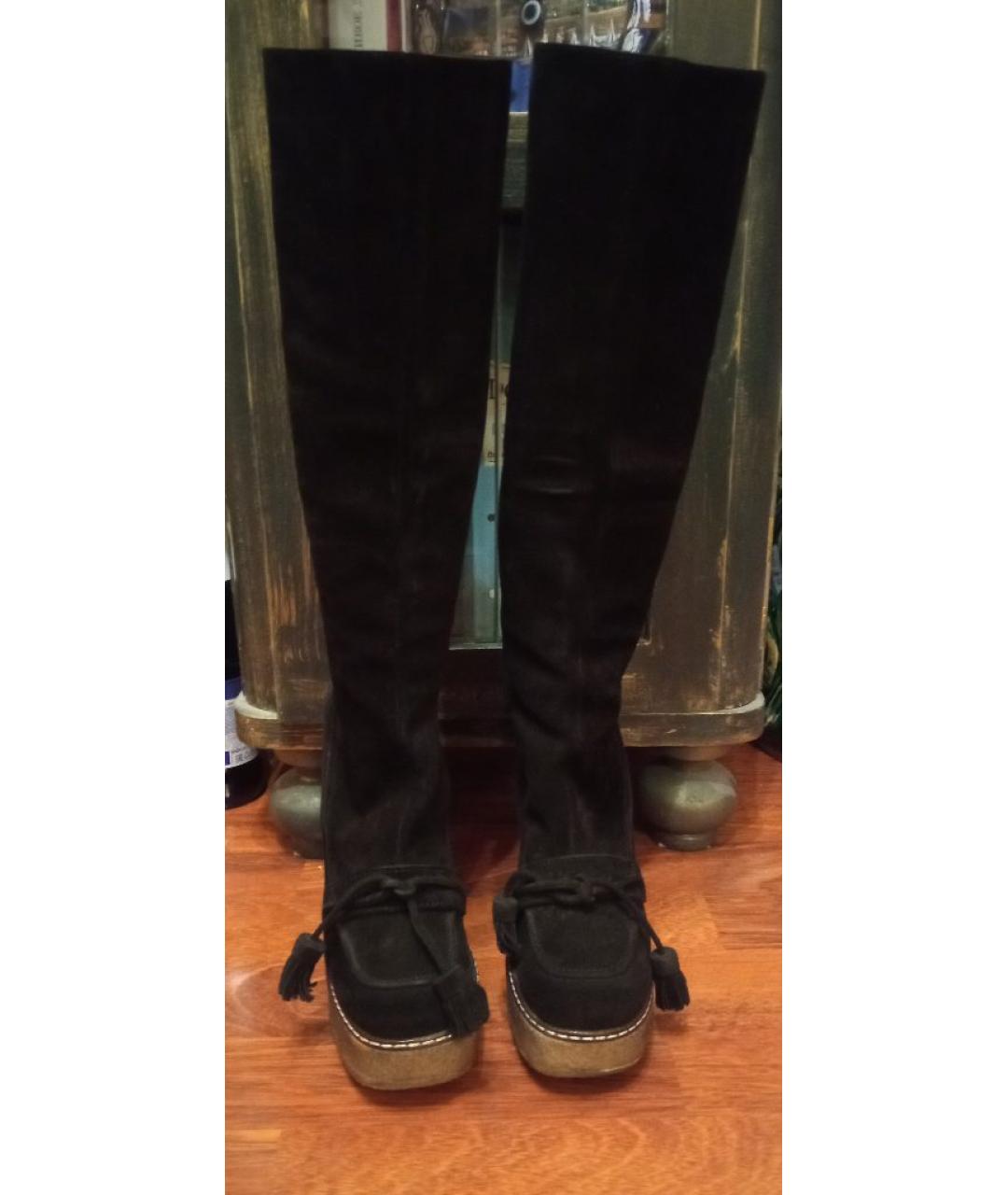 JOHN GALLIANO Черные замшевые сапоги, фото 2