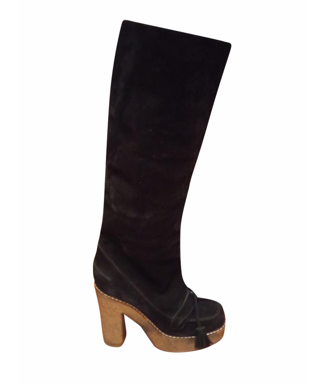 JOHN GALLIANO Черные замшевые сапоги, фото 1