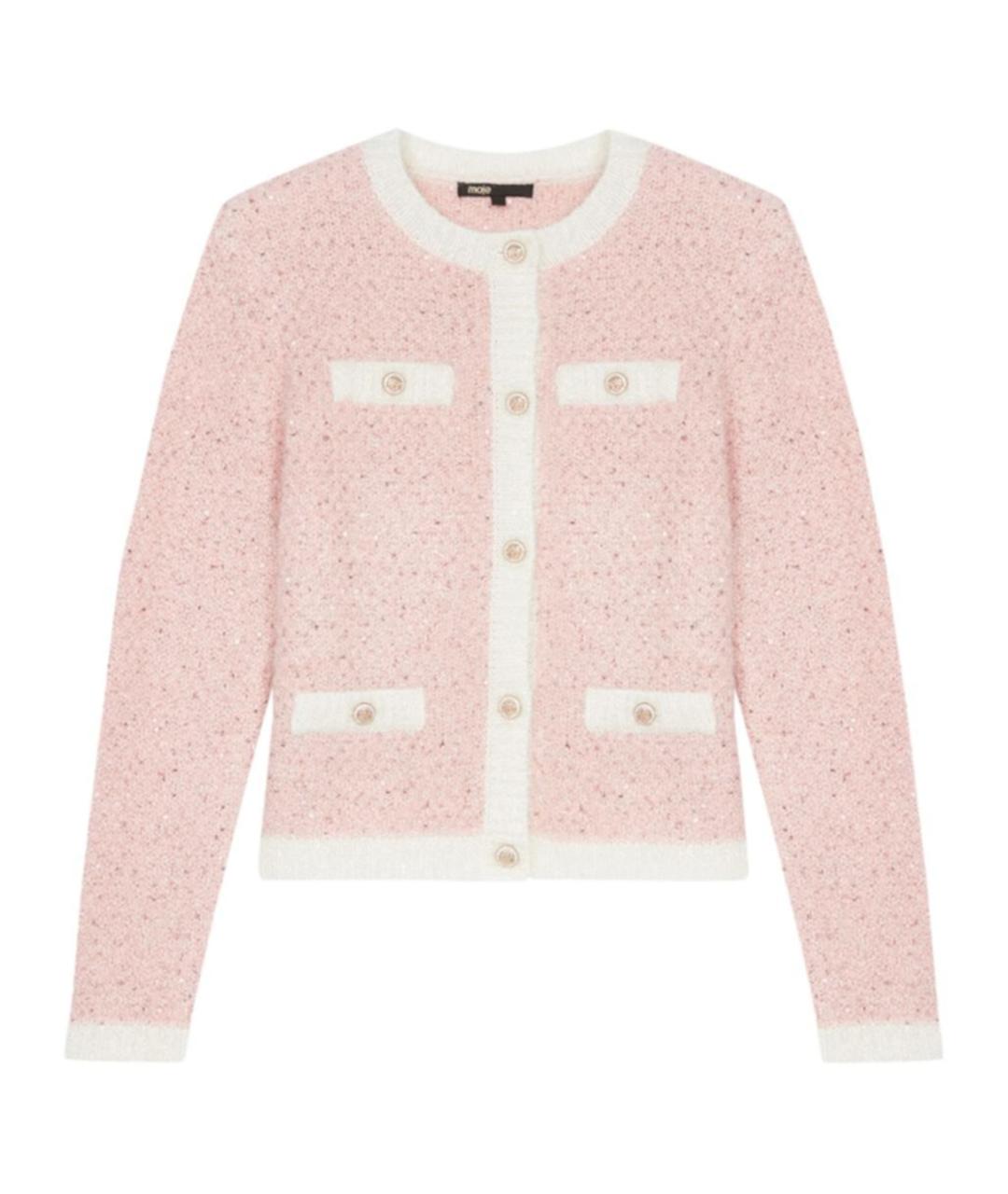 MAJE Розовый полиэстеровый кардиган, фото 1