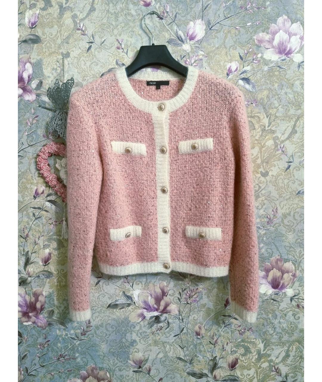 MAJE Розовый полиэстеровый кардиган, фото 5