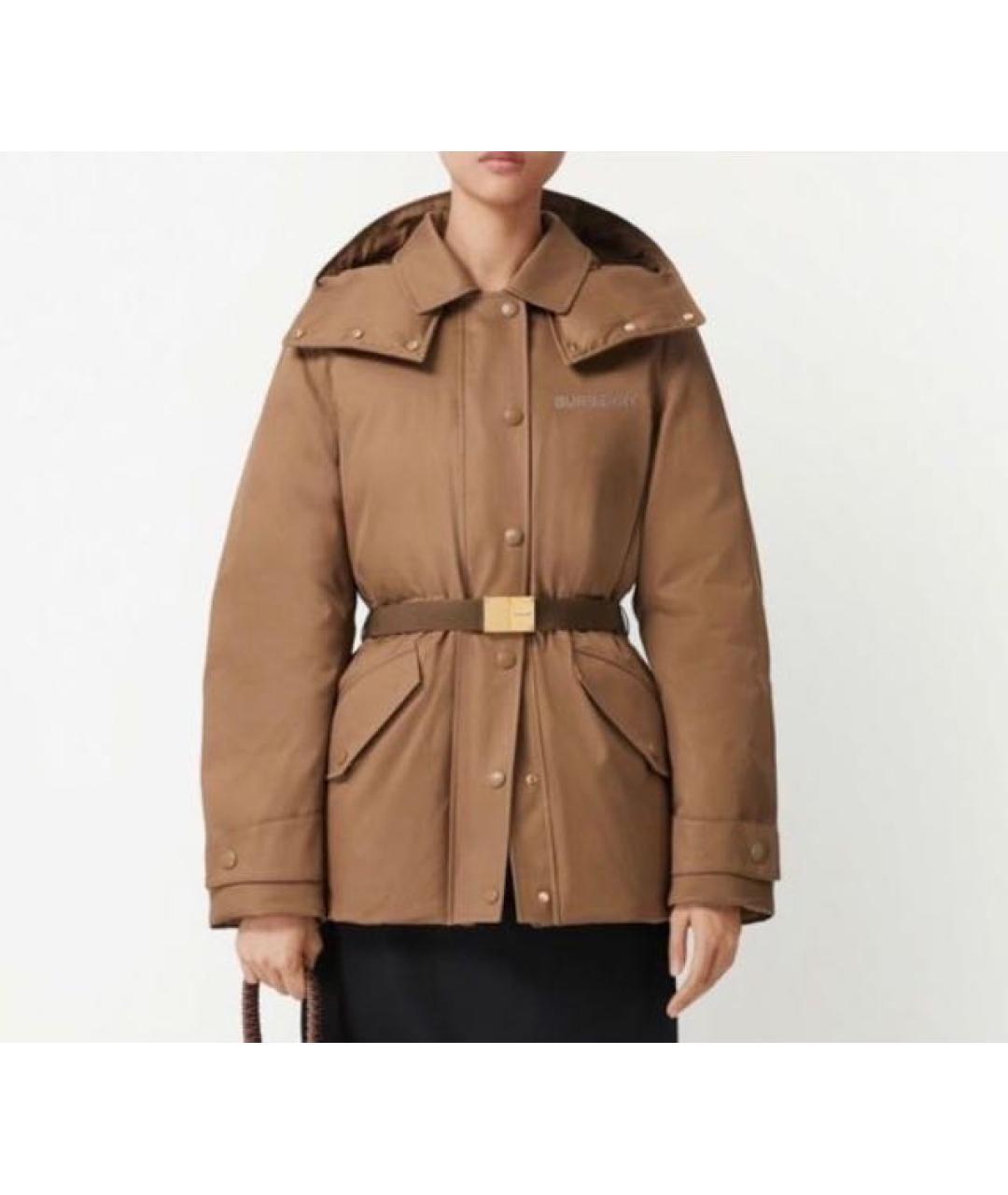 BURBERRY Коричневая хлопко-эластановая куртка, фото 2