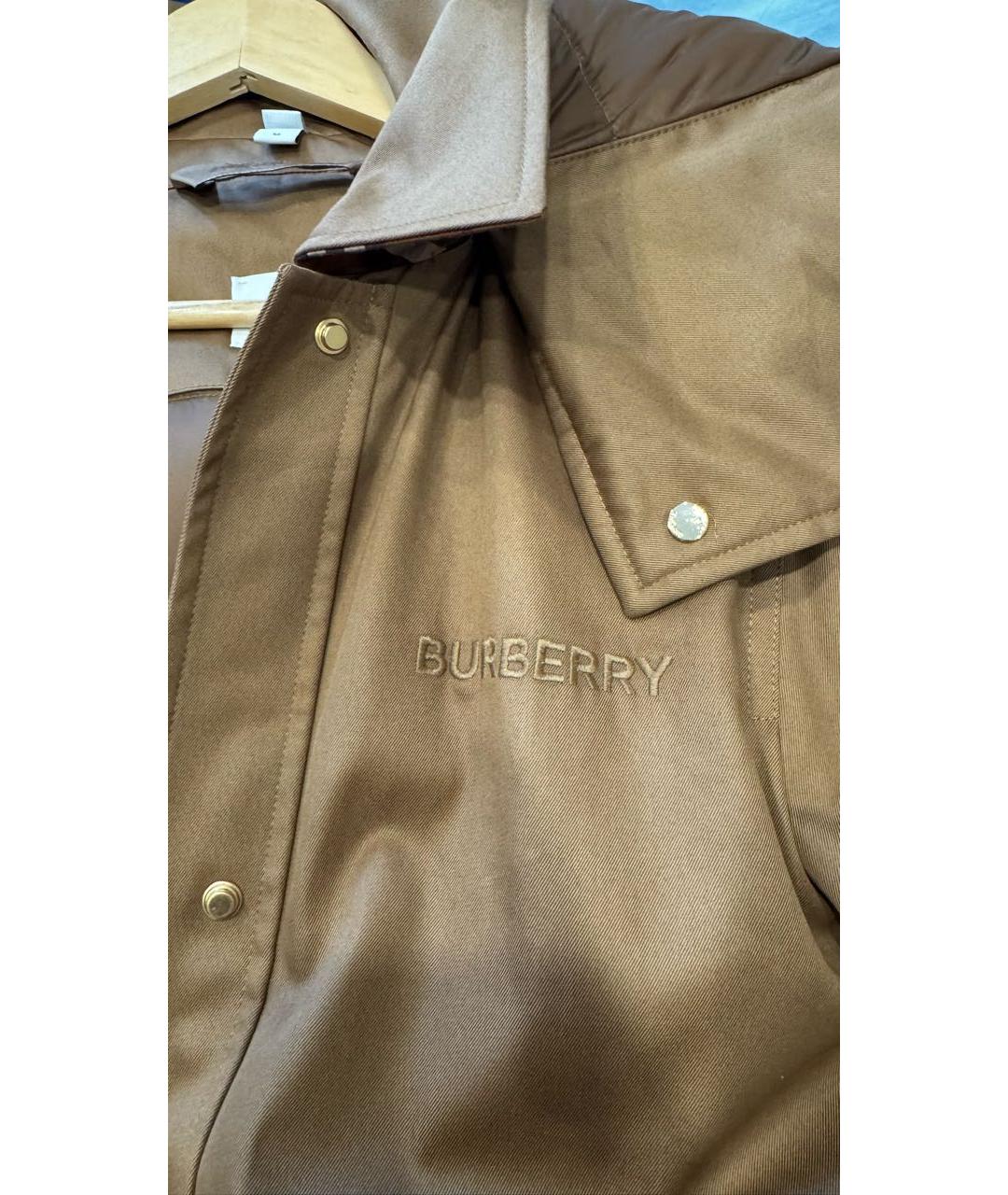 BURBERRY Коричневая хлопко-эластановая куртка, фото 7