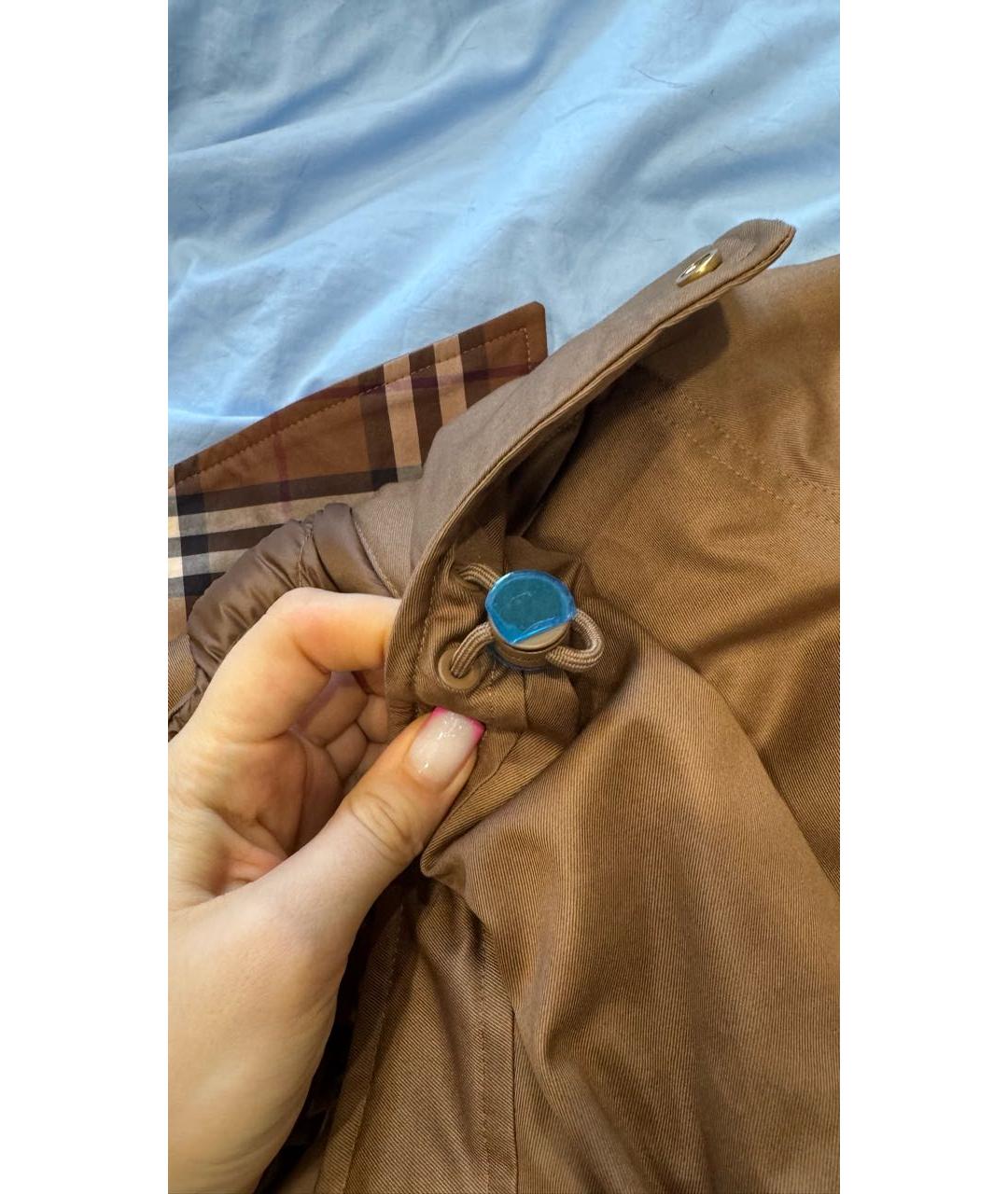 BURBERRY Коричневая хлопко-эластановая куртка, фото 5