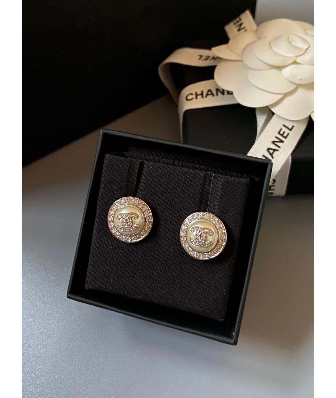 CHANEL Золотые латунные серьги, фото 3