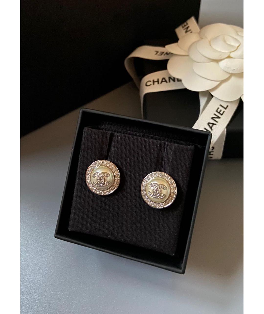 CHANEL Золотые латунные серьги, фото 2