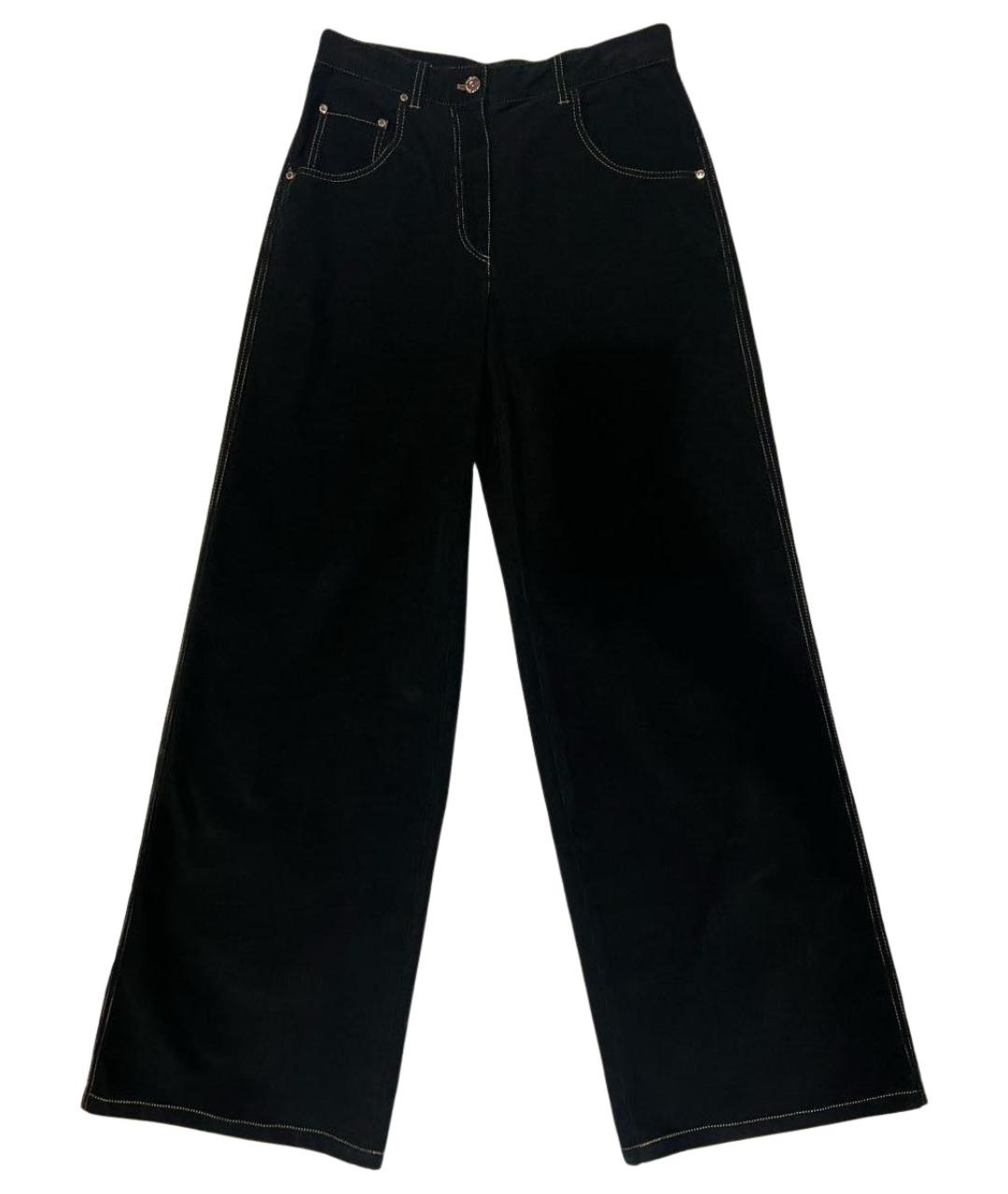 BRUNELLO CUCINELLI Черные хлопковые брюки широкие, фото 1