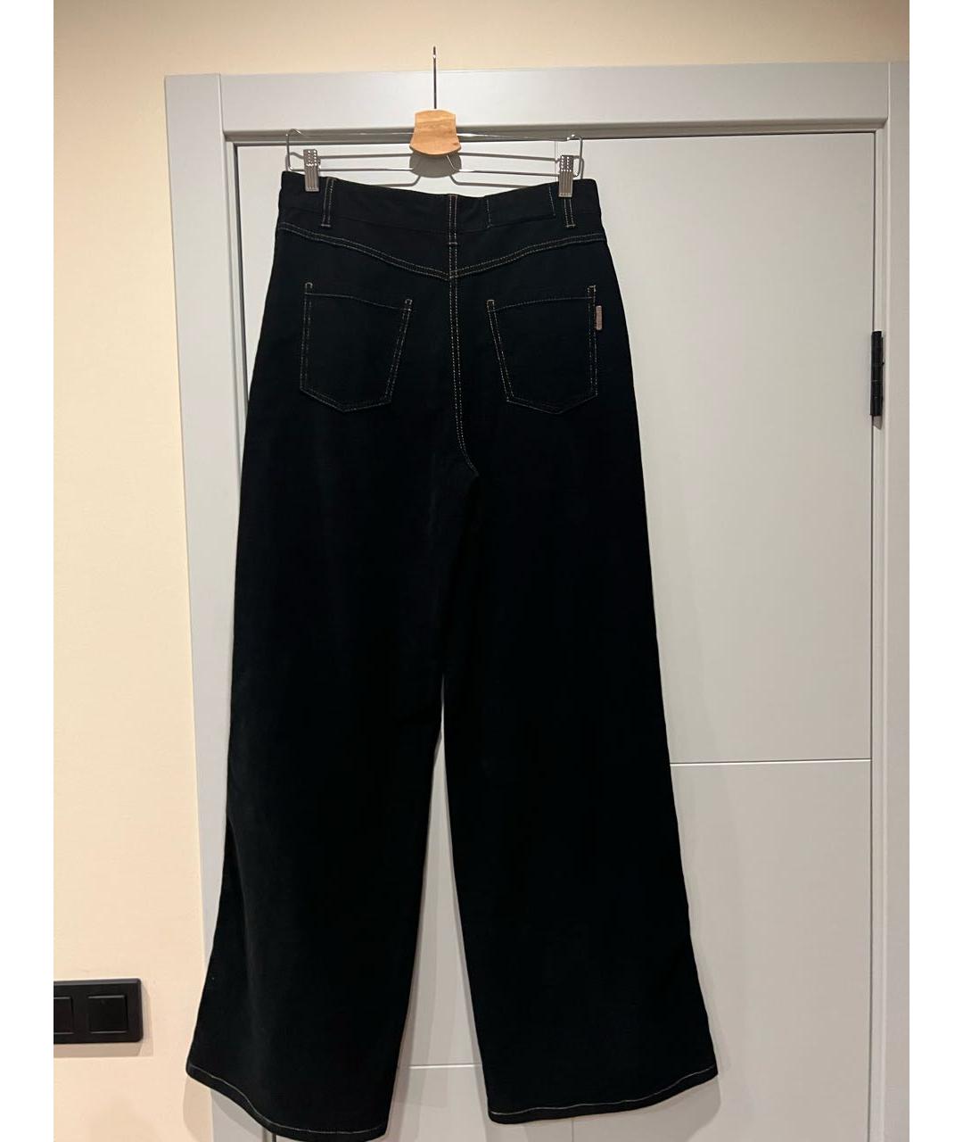 BRUNELLO CUCINELLI Черные хлопковые брюки широкие, фото 2