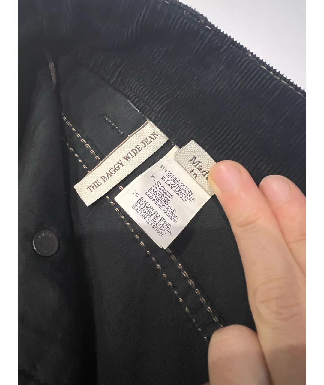 BRUNELLO CUCINELLI Черные хлопковые брюки широкие, фото 4