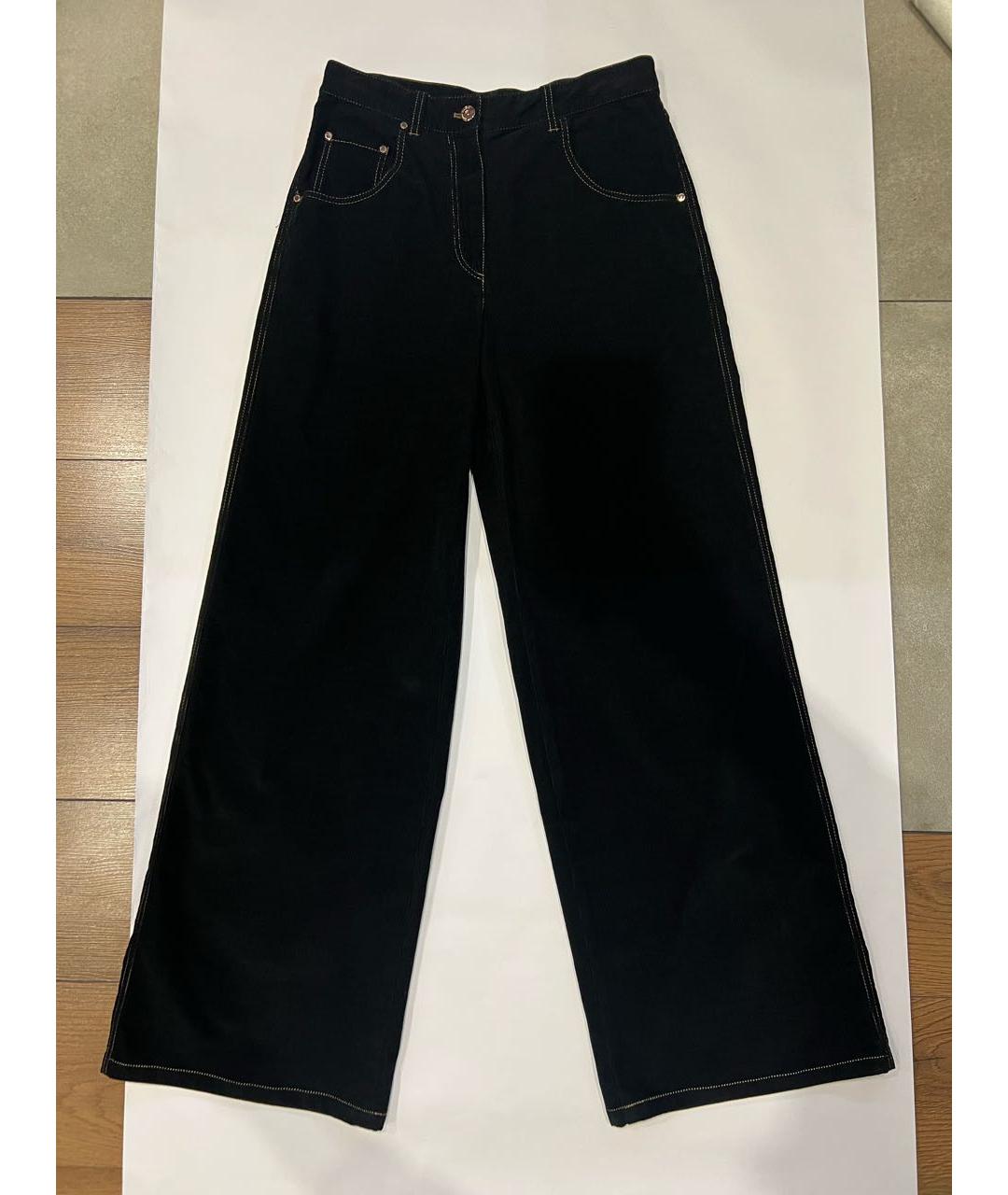 BRUNELLO CUCINELLI Черные хлопковые брюки широкие, фото 9