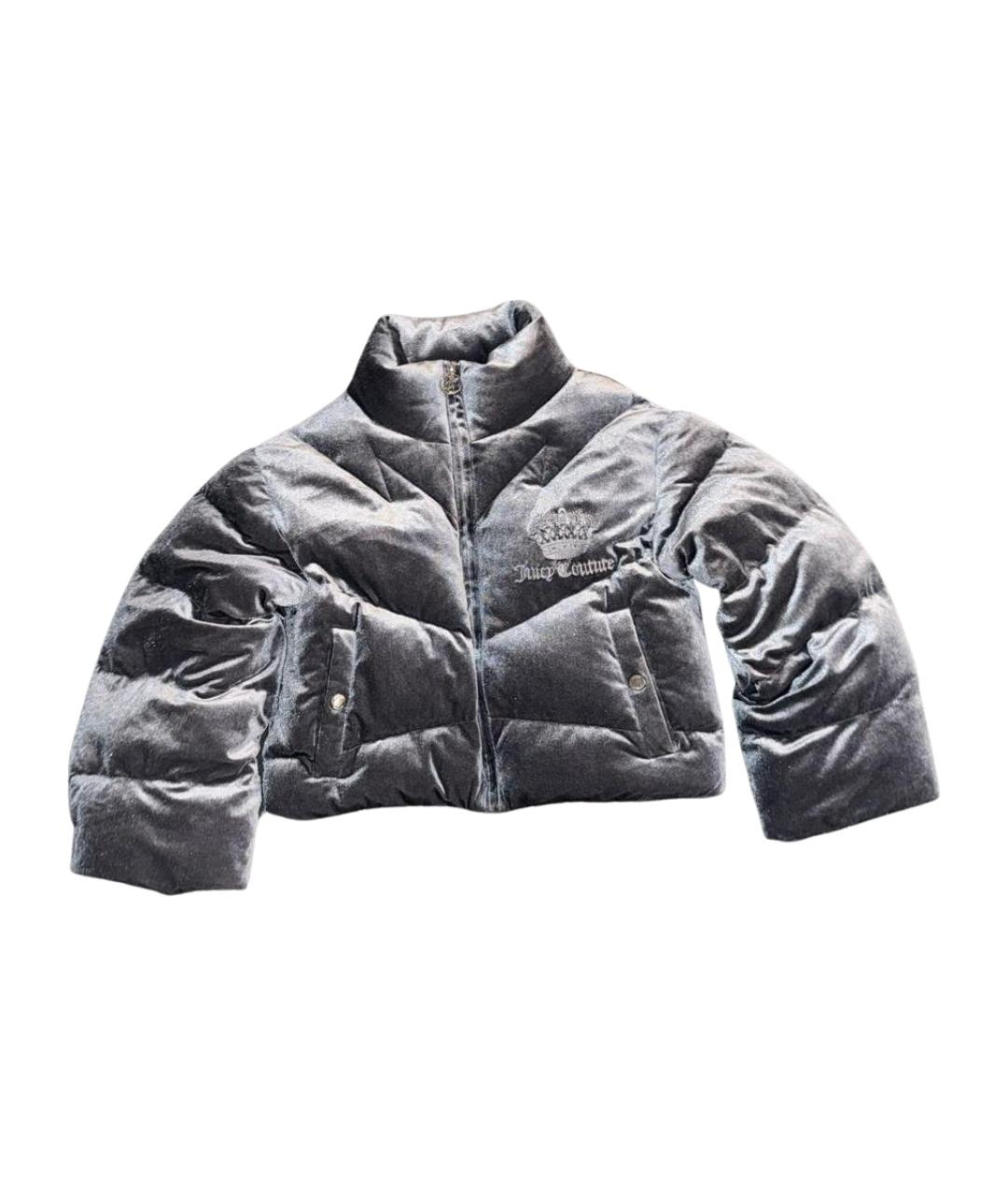 JUICY COUTURE Серый бархатный пуховик, фото 1