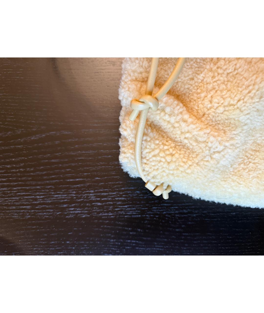 BOTTEGA VENETA Желтая меховая сумка с короткими ручками, фото 4