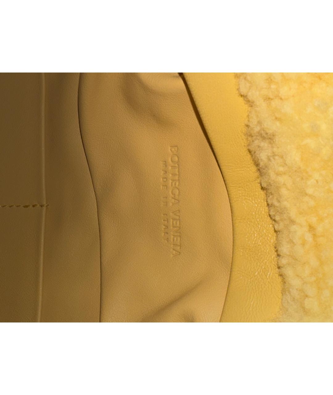 BOTTEGA VENETA Желтая меховая сумка с короткими ручками, фото 5