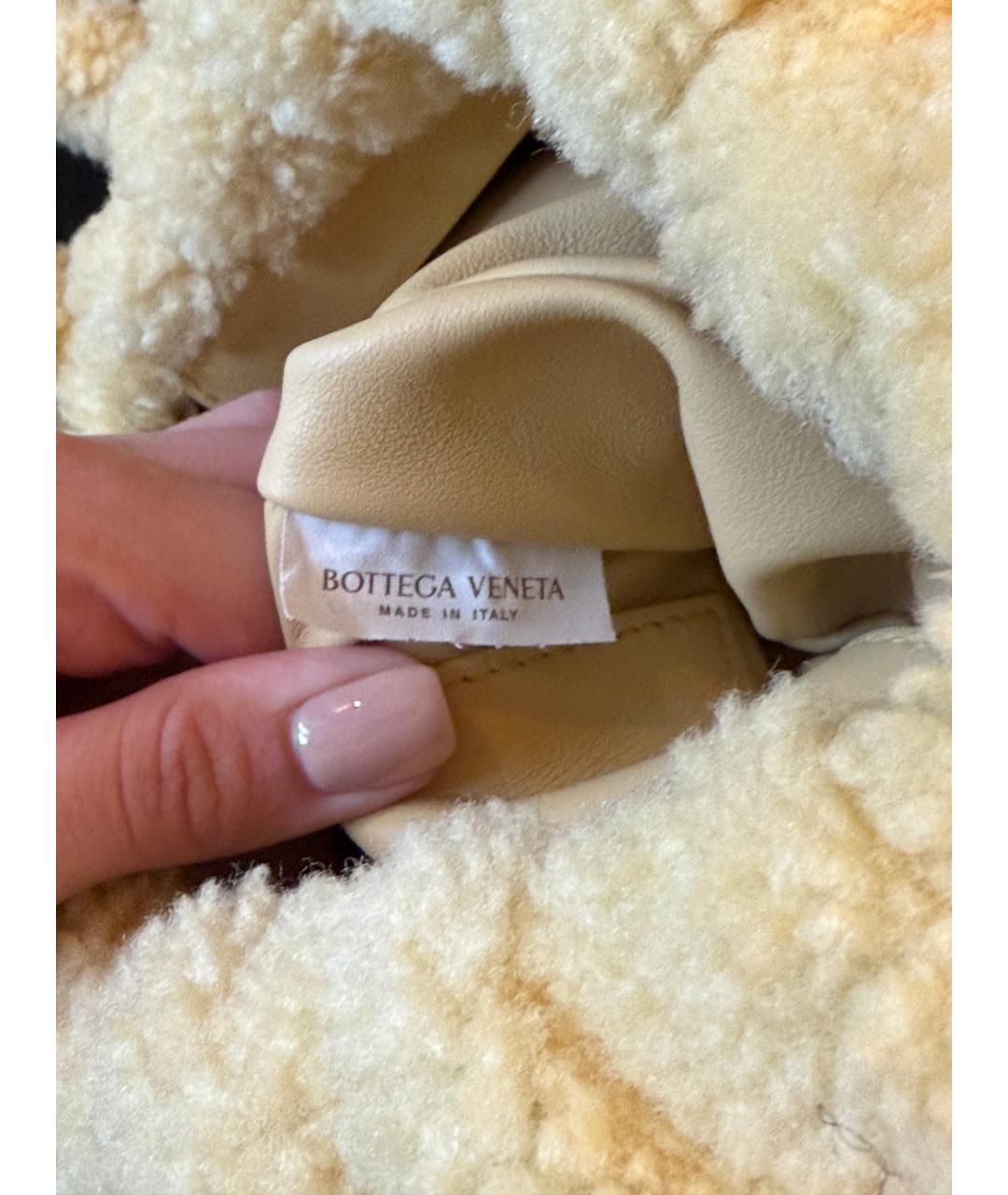 BOTTEGA VENETA Желтая меховая сумка с короткими ручками, фото 7