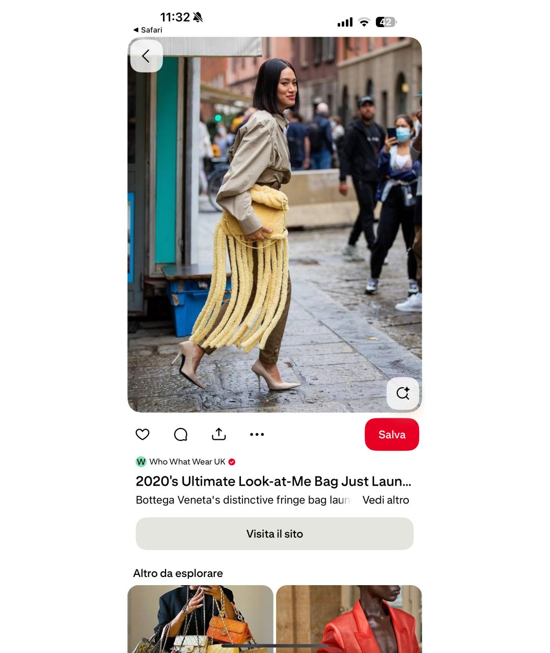 BOTTEGA VENETA Желтая меховая сумка с короткими ручками, фото 9