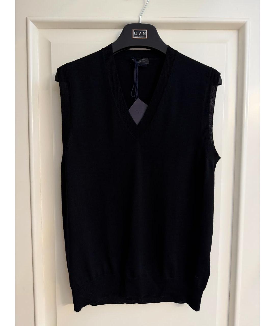 PRADA Черная шерстяная жилетка, фото 4