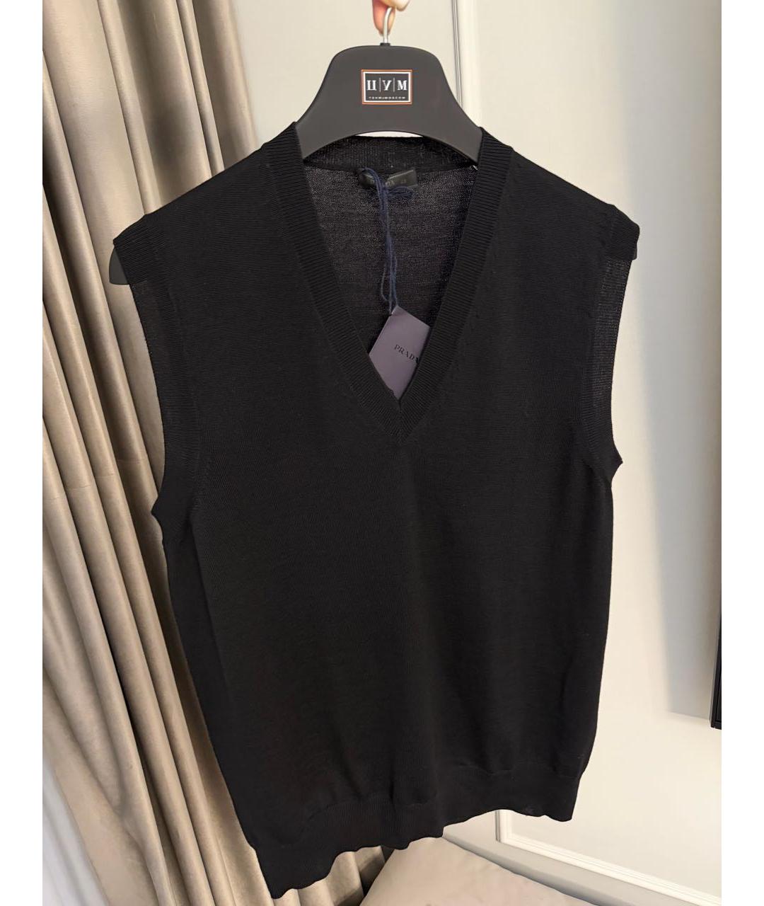 PRADA Черная шерстяная жилетка, фото 3