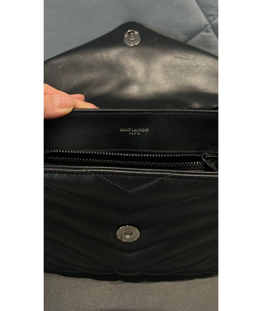 SAINT LAURENT Черная кожаная сумка через плечо, фото 3