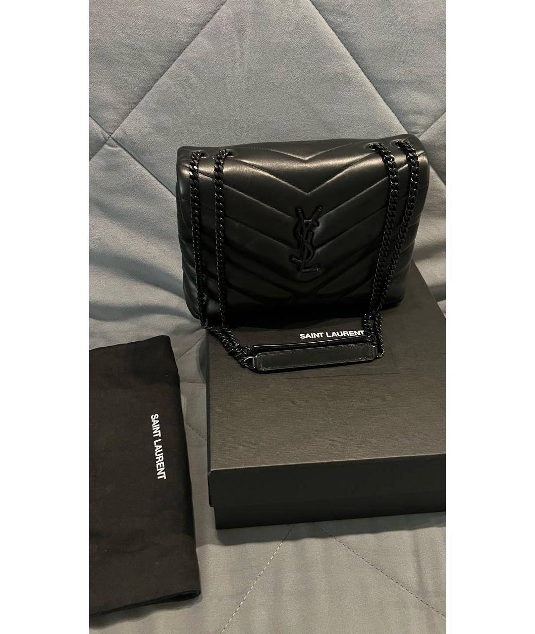 SAINT LAURENT Черная кожаная сумка через плечо, фото 2