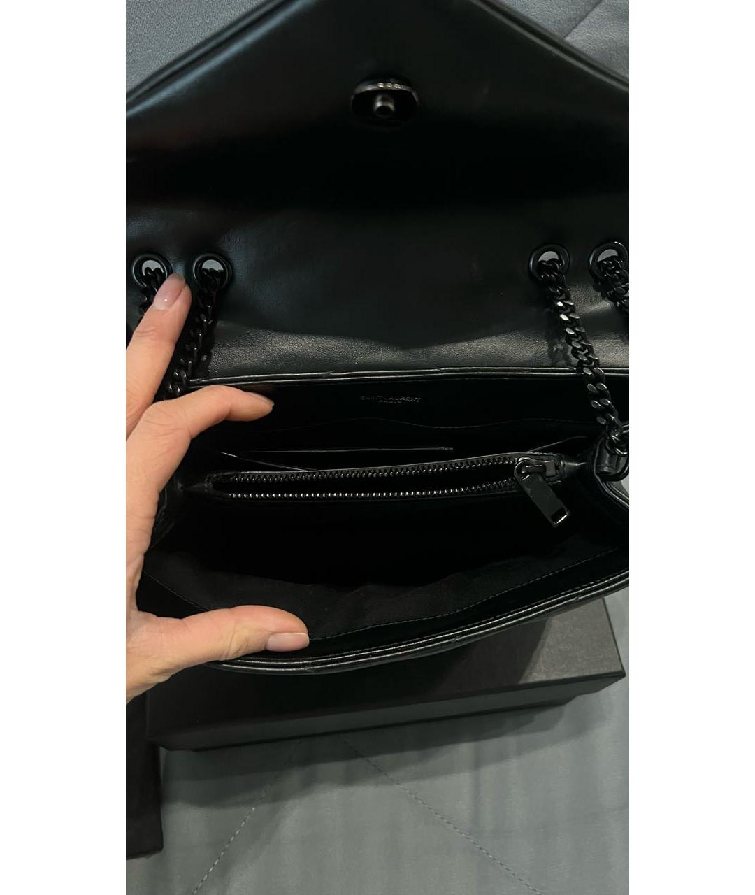 SAINT LAURENT Черная кожаная сумка через плечо, фото 4