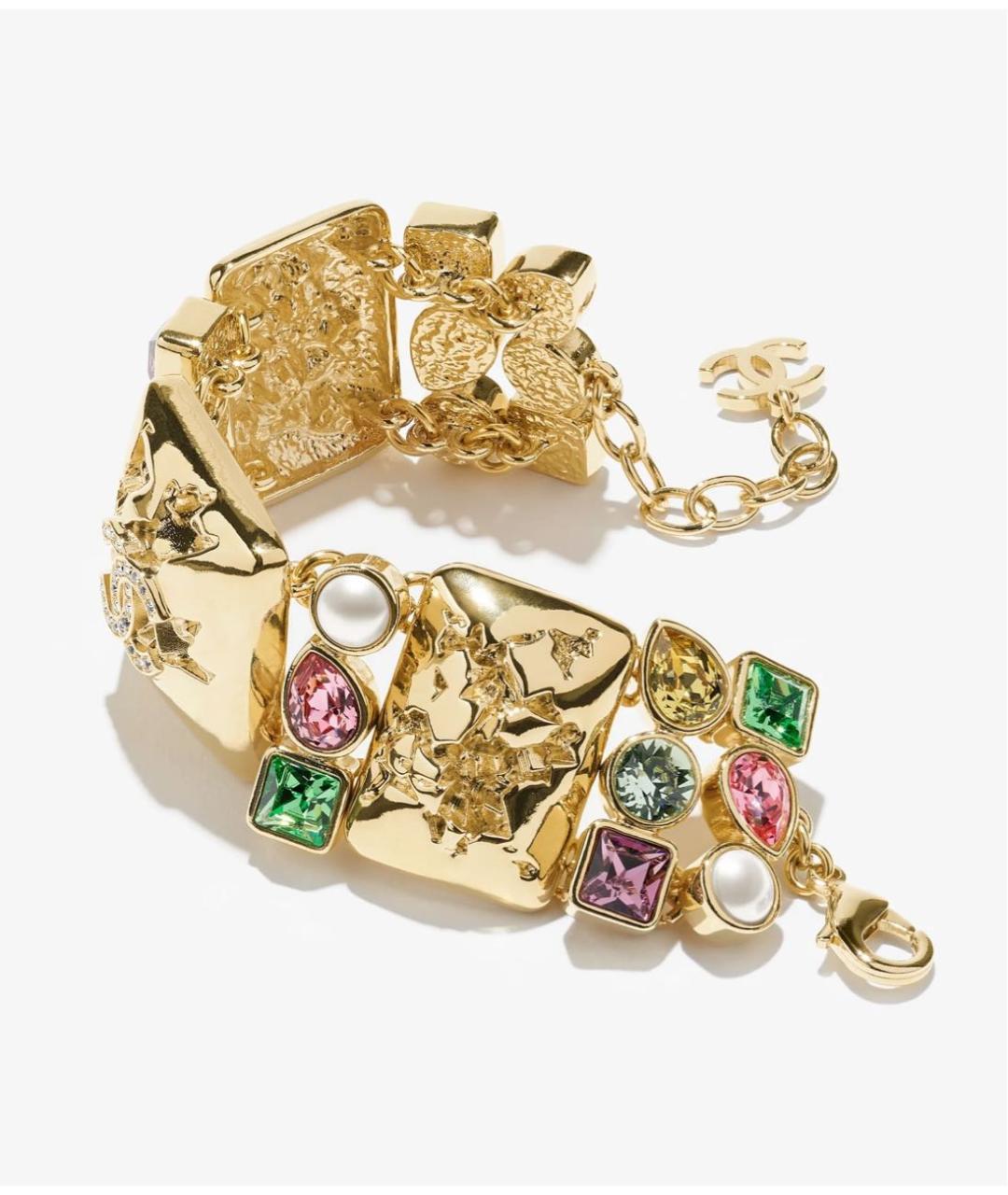 CHANEL Золотой металлический браслет, фото 3