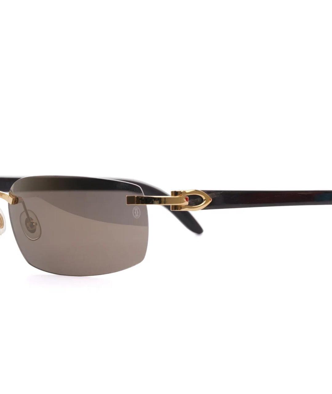 CARTIER Коричневые солнцезащитные очки из рога буйвола, фото 5