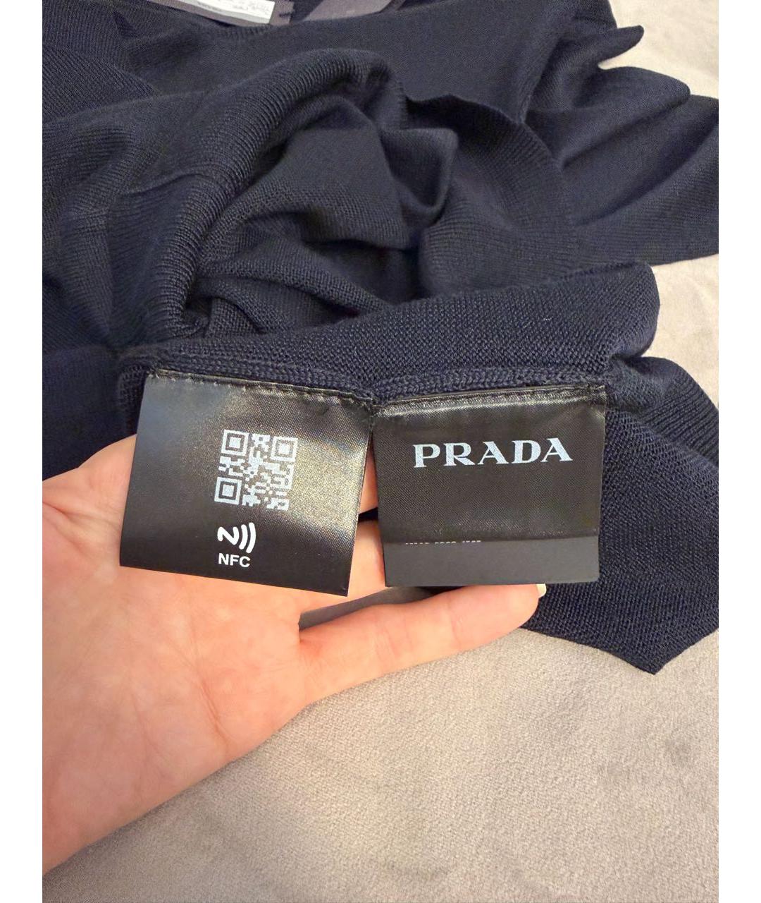 PRADA Темно-синий шерстяной джемпер / свитер, фото 6