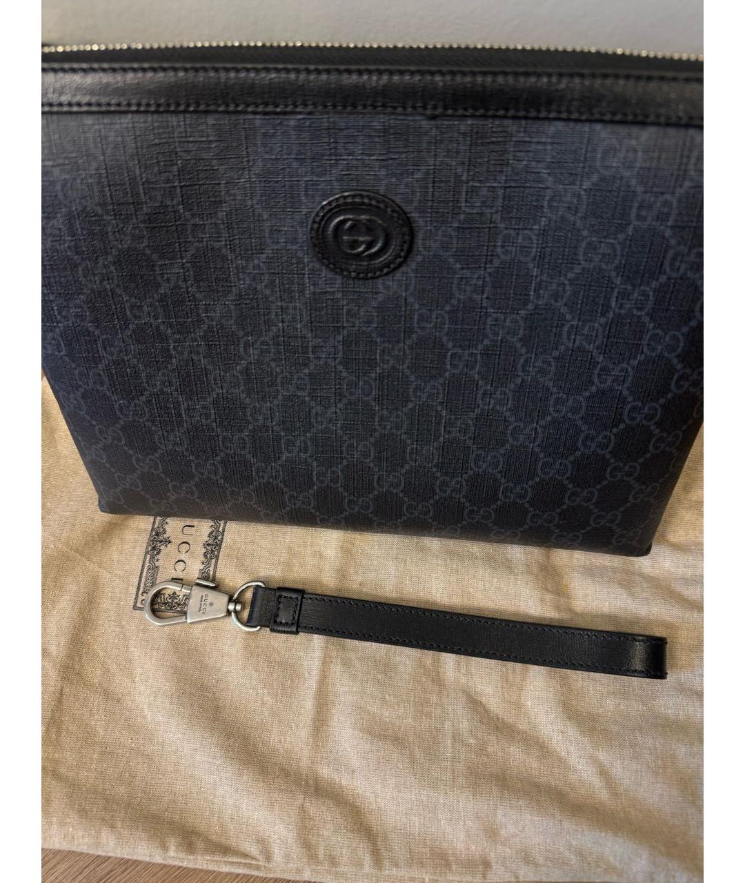 GUCCI Черная барсетка, фото 8