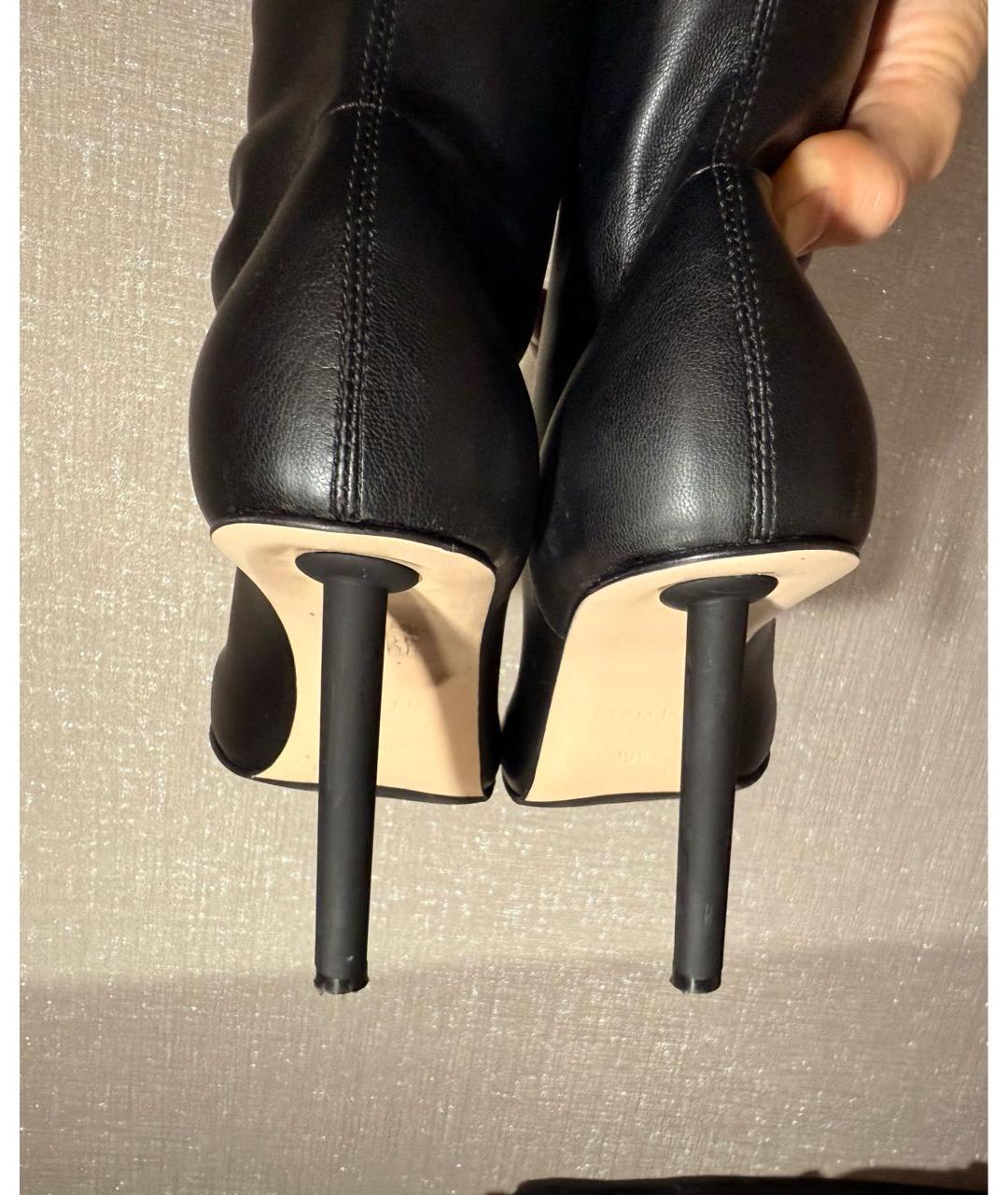 LE SILLA Черные кожаные ботфорты, фото 4