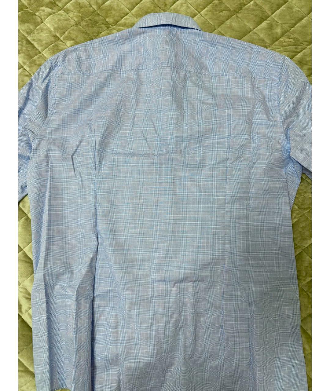 HUGO BOSS Голубая хлопковая классическая рубашка, фото 3
