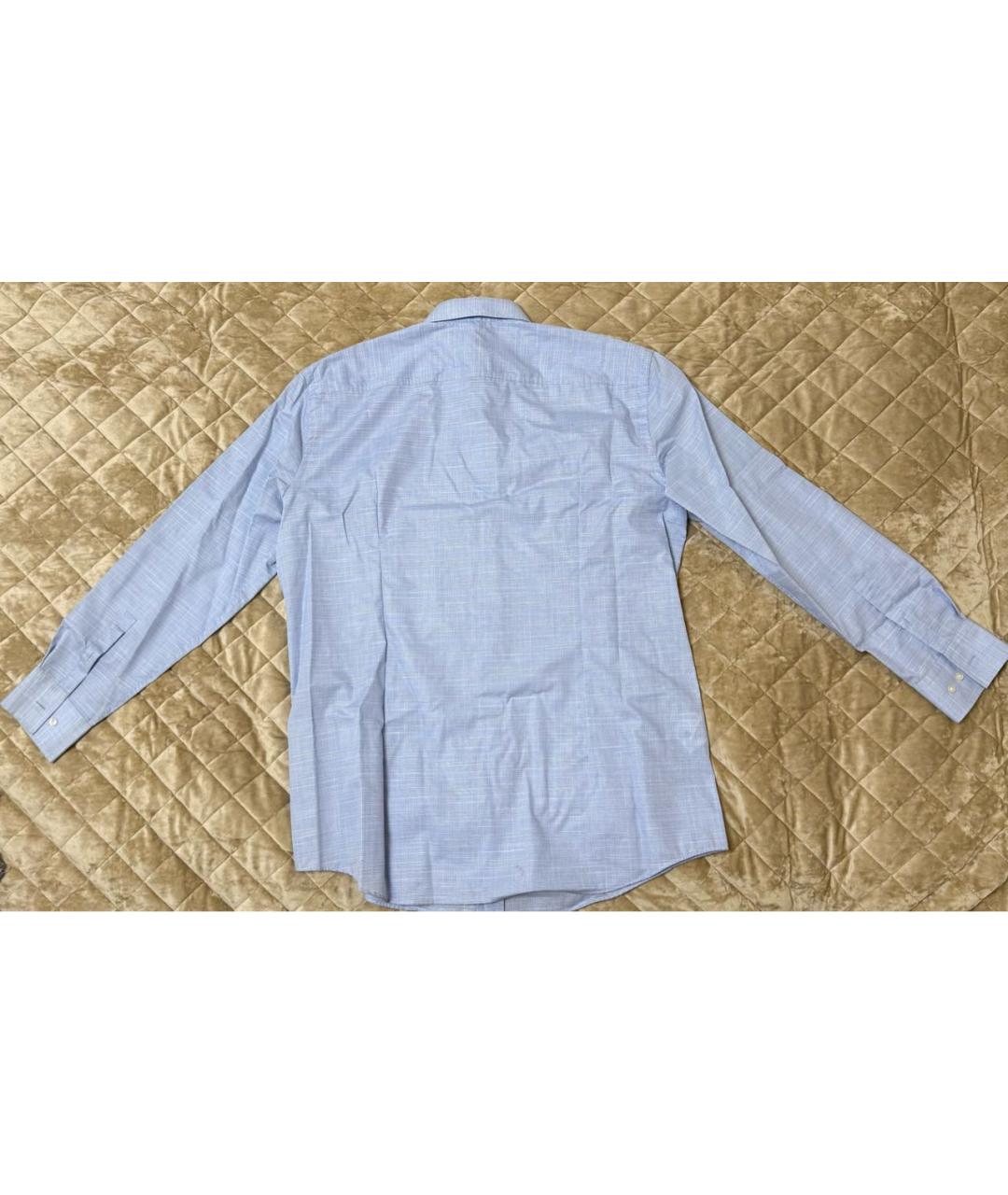 HUGO BOSS Голубая хлопковая классическая рубашка, фото 2
