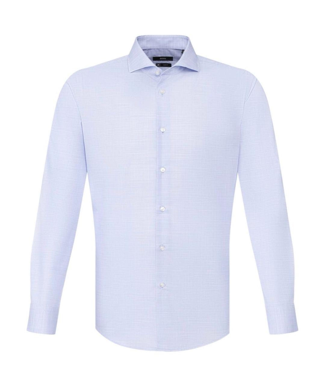 HUGO BOSS Голубая хлопковая классическая рубашка, фото 1