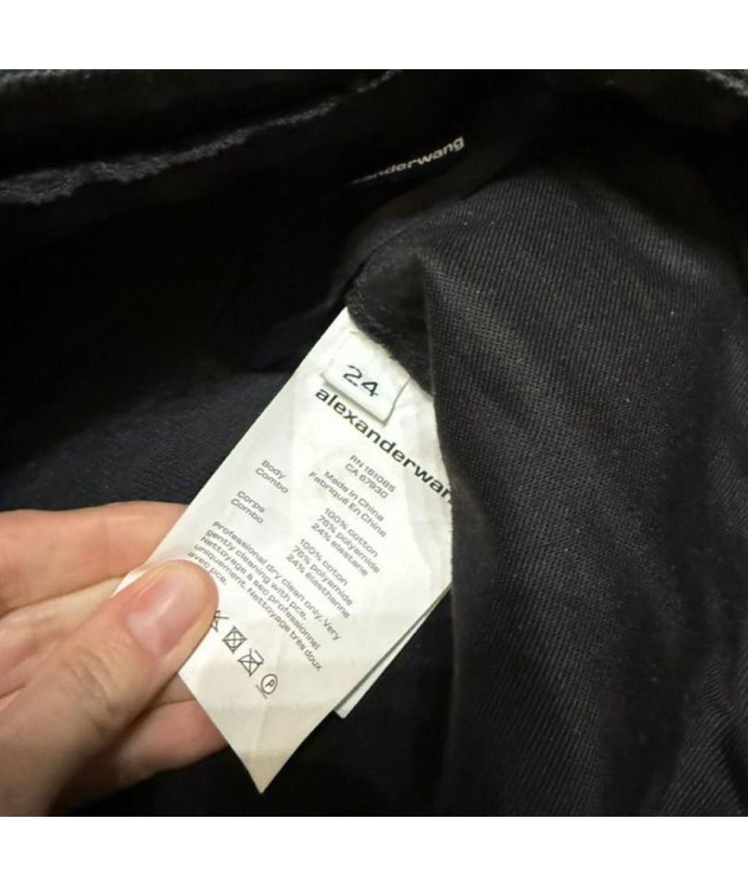 ALEXANDER WANG Черные хлопковые прямые джинсы, фото 2