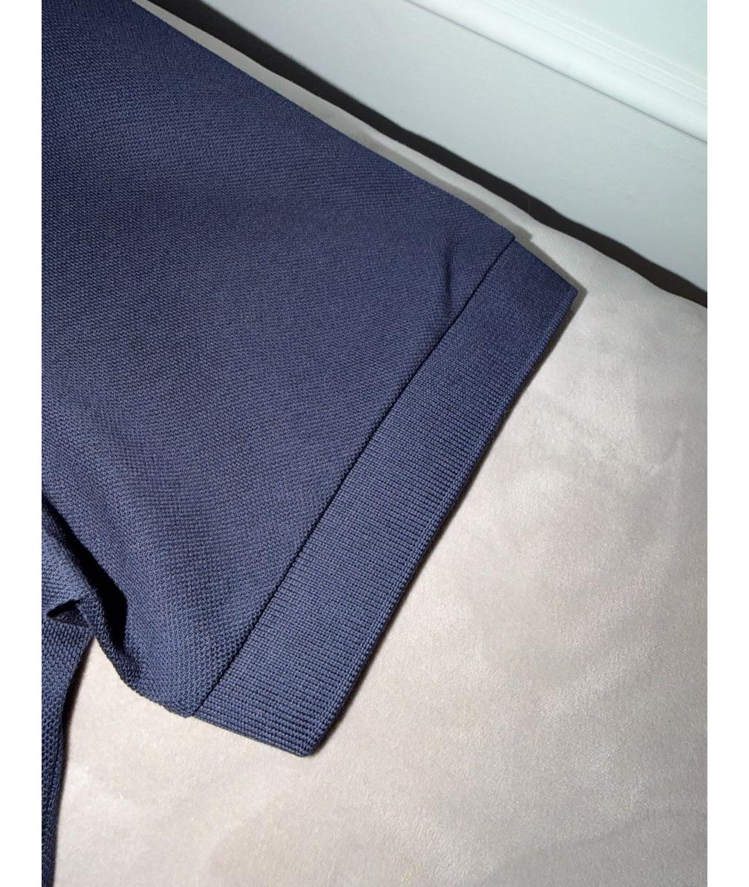 PRADA Темно-синее хлопковое поло с коротким рукавом, фото 4