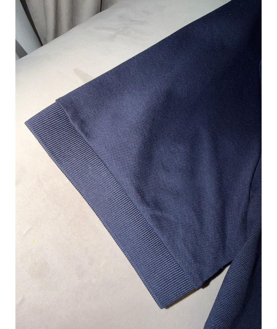 PRADA Темно-синее хлопковое поло с коротким рукавом, фото 5