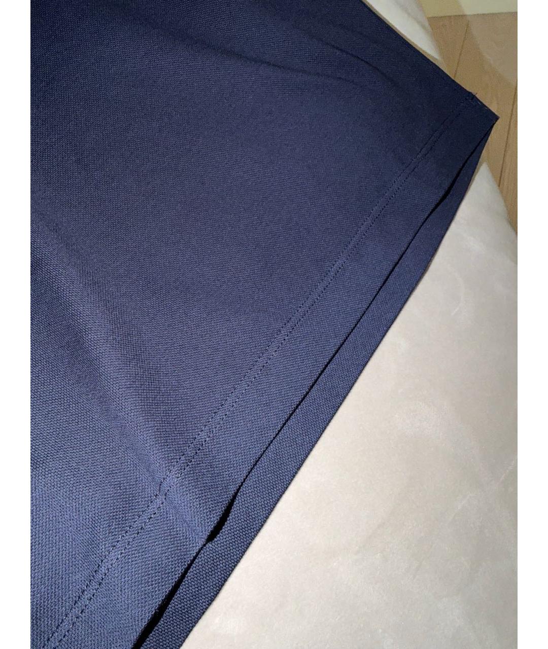 PRADA Темно-синее хлопковое поло с коротким рукавом, фото 7