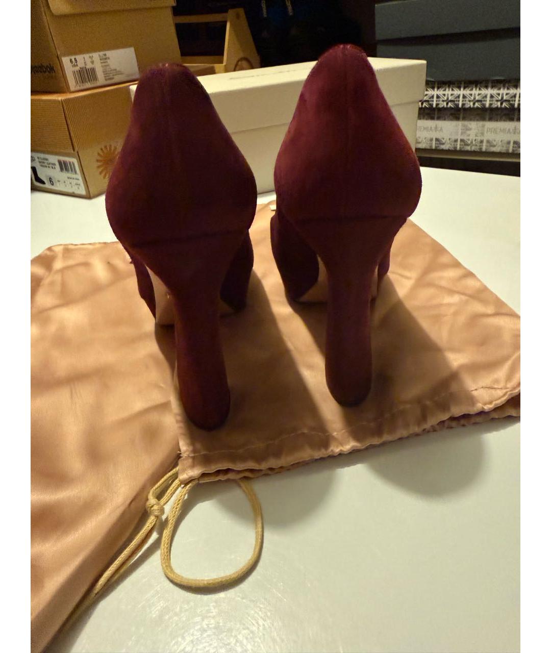 PRADA Бордовые замшевые туфли, фото 4