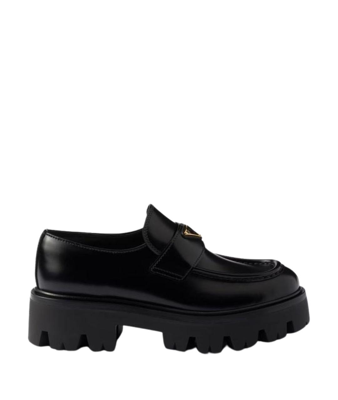 PRADA Черные кожаные лоферы, фото 1