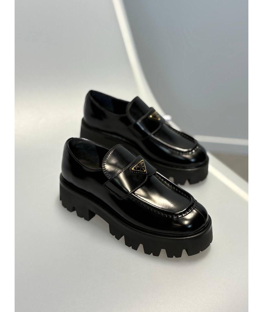 PRADA Черные кожаные лоферы, фото 5