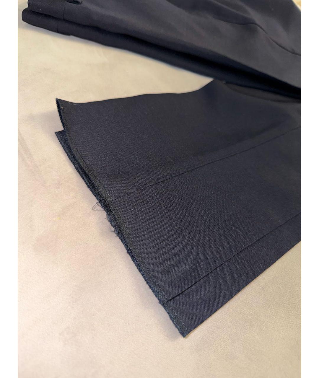 PRADA Темно-синие шерстяные классические брюки, фото 6