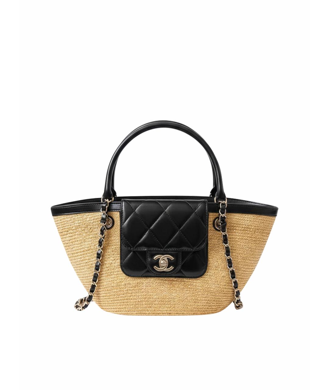 CHANEL Черная кожаная сумка тоут, фото 1