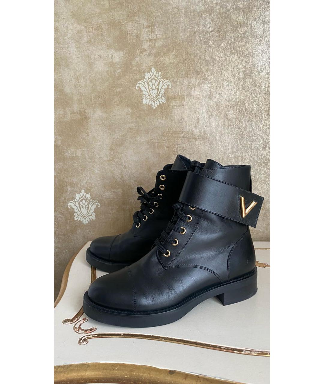 LOUIS VUITTON Черные кожаные ботинки, фото 2